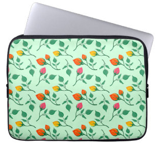 Blommönster med blommor från färgad ro laptop fodral