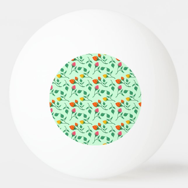 Blommönster med blommor från färgad ro pingisboll (Framsidan)
