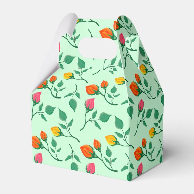 Blommönster med blommor från färgad ro presentaskar (Framsidan Sidan)