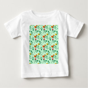 Blommönster med blommor från färgad ro t shirt
