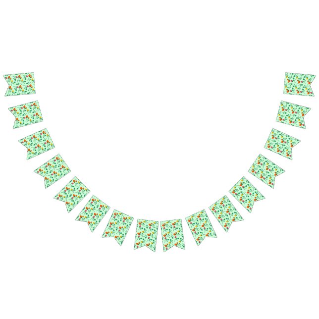 Blommönster med blommor från färgad ro vimplar (Alla)