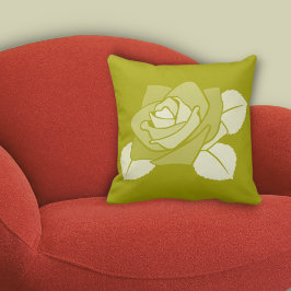 Blommönster med en Citron-Gult Ro Kudde