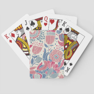 Blommönster med fågeln och fjärilen spel kort
