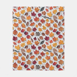 Blommönster med fallande löv 4 - Blankett Fleecefilt