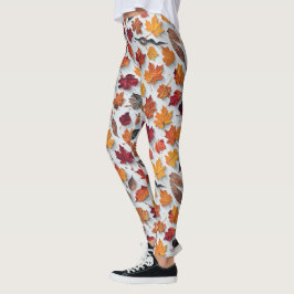 Blommönster med fallande löv 4 - Lagar Leggings