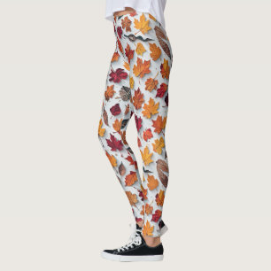Blommönster med fallande löv 4 - Lagar Leggings