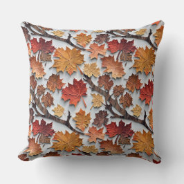Blommönster med fallande löv 5 - Dekorativ kudde