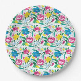 Blommönster med färgad bukett.