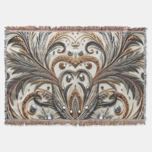 Blommönster med gemsten filt