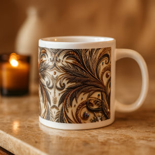 Blommönster med gemsten jumbo mugg