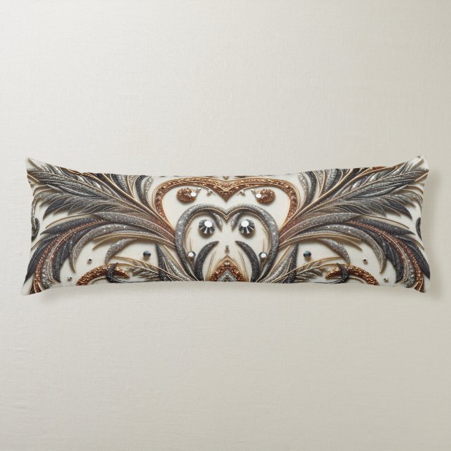 Blommönster med gemsten kroppskudde (Framsidan)