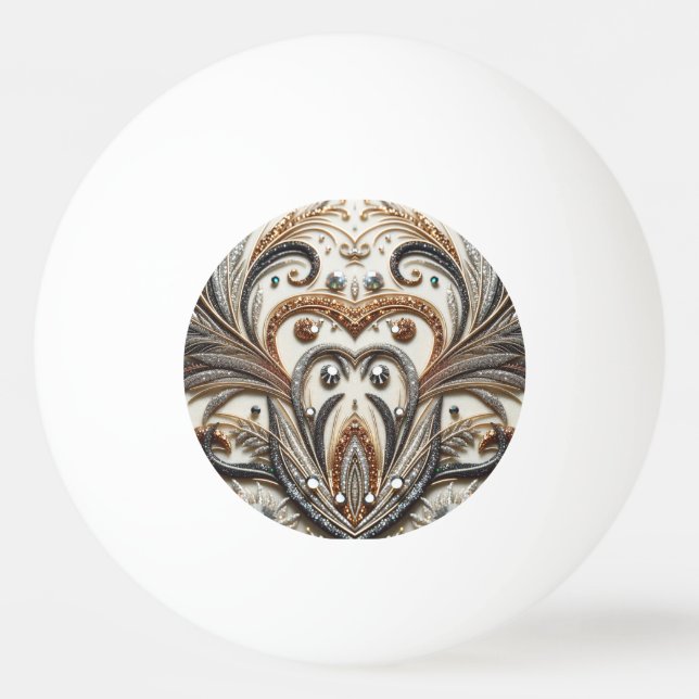 Blommönster med gemsten pingisboll (Framsidan)