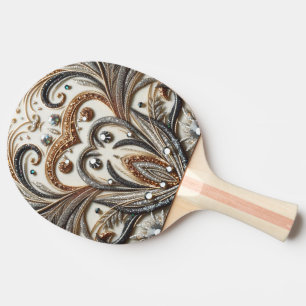 Blommönster med gemsten pingisracket