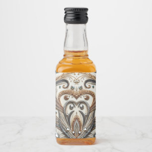 Blommönster med gemsten spritflaskor etikett