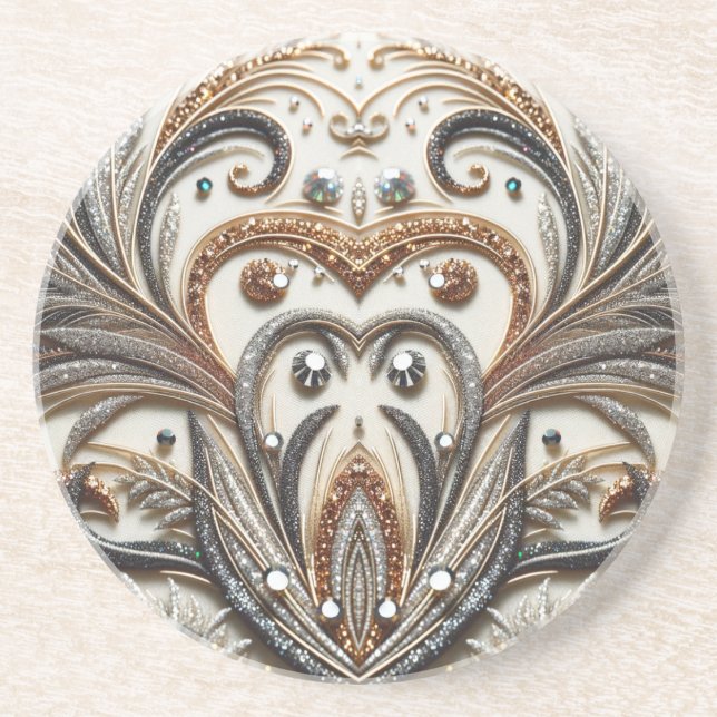 Blommönster med gemsten underlägg (Framsidan)