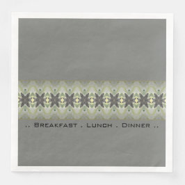 Blommönster med Grått Pappersservett