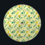 Blommönster med gul ros och tulpanblommor darttavla<br><div class="desc">Elegant sömlös mönster med blommigt motiv av gul ros och tulpanblommor</div>