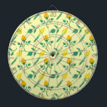 Blommönster med gul ros och tulpanblommor darttavla<br><div class="desc">Elegant sömlös mönster med blommigt motiv av gul ros och tulpanblommor</div>