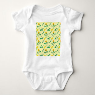 Blommönster med gul ros och tulpanblommor t shirt