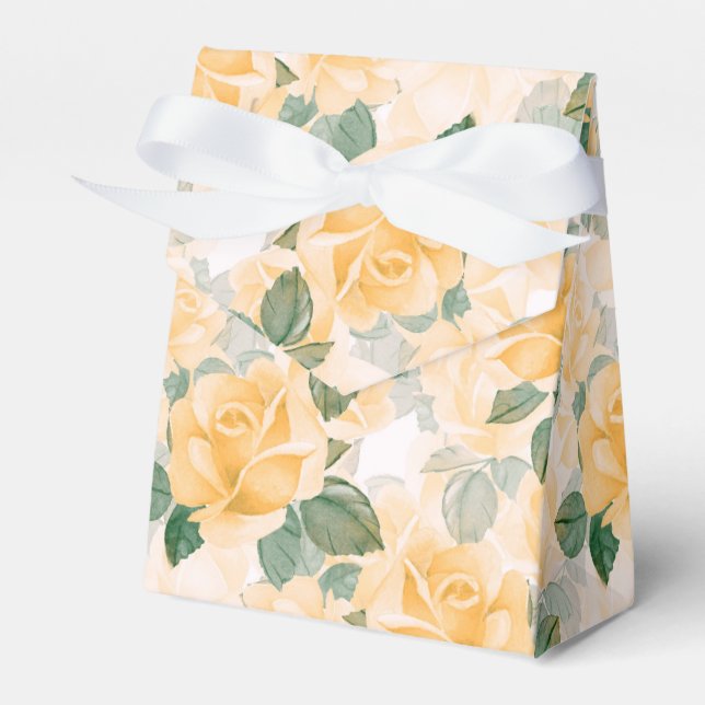 Blommönster med gul ros presentaskar (Framsidan Sidan)