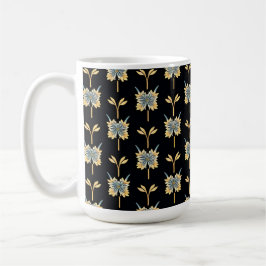 Blommönster med gula blommor kaffemugg