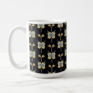 Blommönster med gula blommor kaffemugg