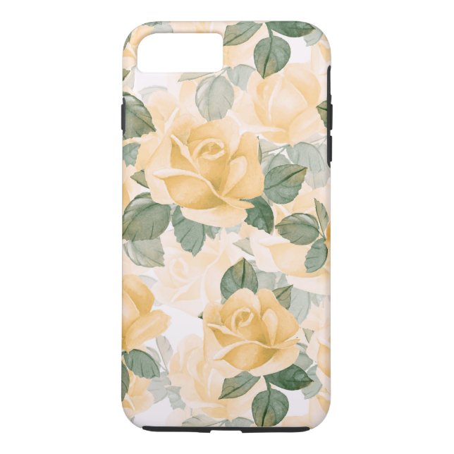 Blommönster med gula rosor Case-Mate iPhone skal (Baksida)