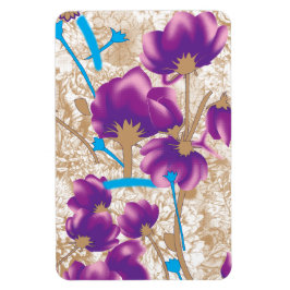 Blommönster med lila och blått f magnet