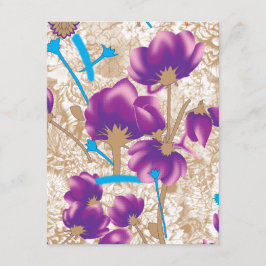 Blommönster med lila och blått f tilläggskort