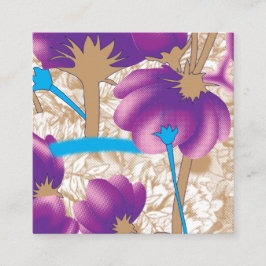 Blommönster med lila och blått f tilläggskort