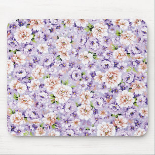 blommönster med lila och rosa av blommor musmatta
