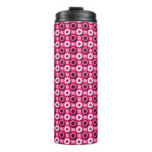 Blommönster med livlig rosa och vit lotus
