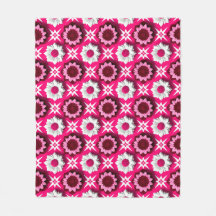 Blommönster med livlig rosa och vit lotus