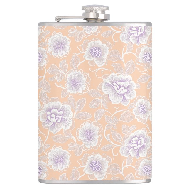 Blommönster med Peach och Lavender Färg Fickplunta (Framsidan)