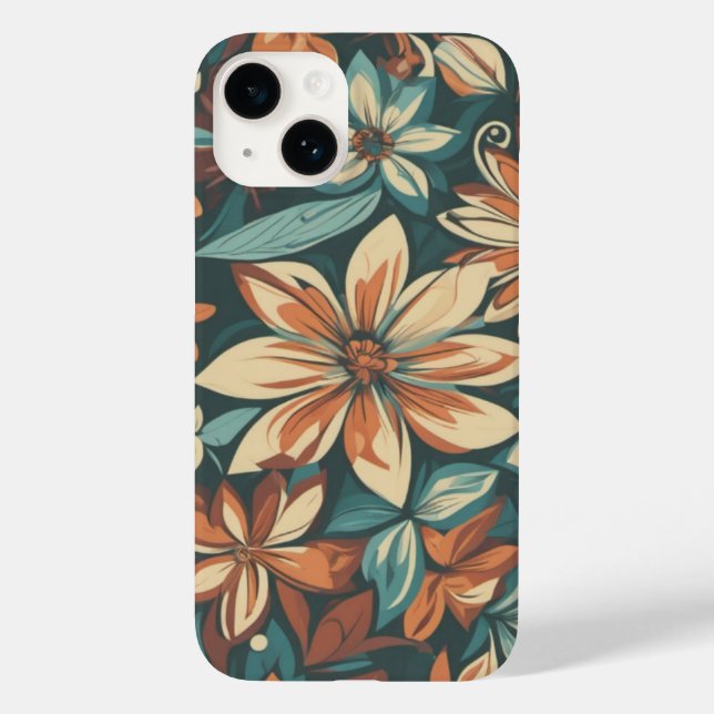Blommönster med Retro Färg Fashionable (Baksida)