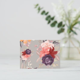 Blommönster med rosa röda och lila rosor placeringskort