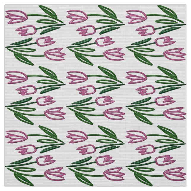 Blommönster med tulips. tyg (Provkarta)