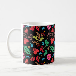 blommönster med utjämnad bakgrund Färg Kaffemugg