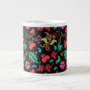 Blommönster med utjämnad Färg-bakgrund-45673 Jumbo Mugg