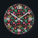 Blommönster med utjämnad Färg-bakgrund-45673 Rund Klocka<br><div class="desc">Blommönster med utjämnad Färg-bakgrund-45673</div>