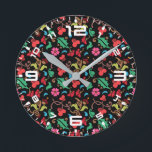 Blommönster med utjämnad Färg-bakgrund-45673 Rund Klocka<br><div class="desc">Blommönster med utjämnad Färg-bakgrund-45673</div>