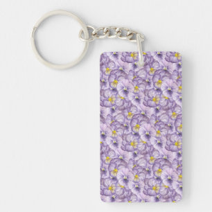 Blommönster med vattenfärg med violetta rutor