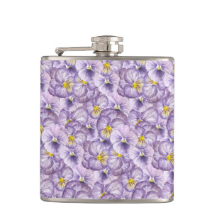 Blommönster med vattenfärg med violetta rutor fickplunta