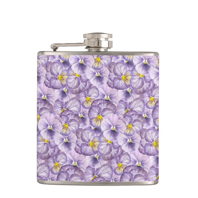 Blommönster med vattenfärg med violetta rutor fickplunta (Framsidan)