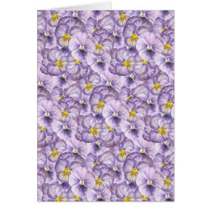 Blommönster med vattenfärg med violetta rutor hälsningskort