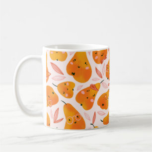 Blommönster med vita orkidéer, isolerade på län kaffemugg