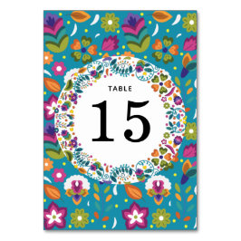 Blommönster Mexikanska Stil Bröllop Bordsnummer