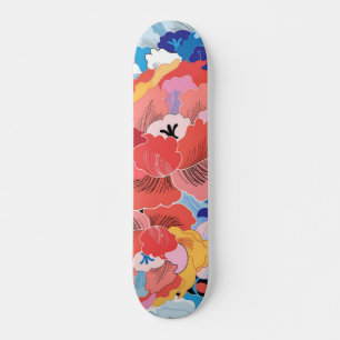 Blommönster Mini Skateboard Bräda 18,5 Cm