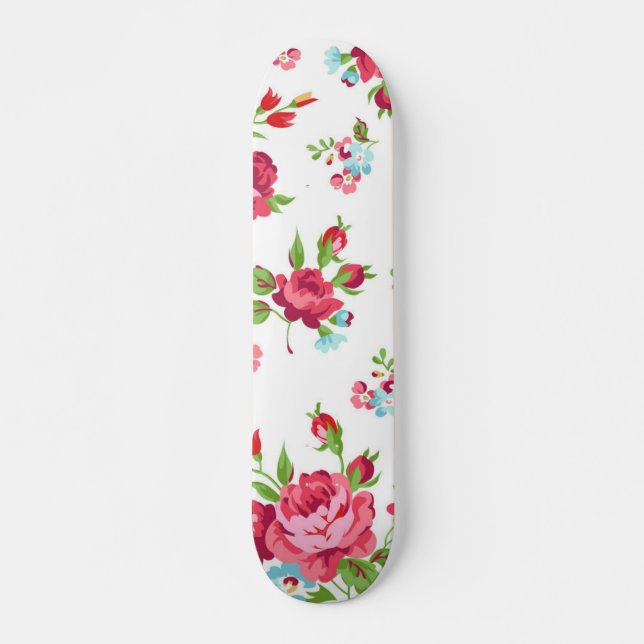 Blommönster Mini Skateboard Bräda 18,5 Cm (Framsida)
