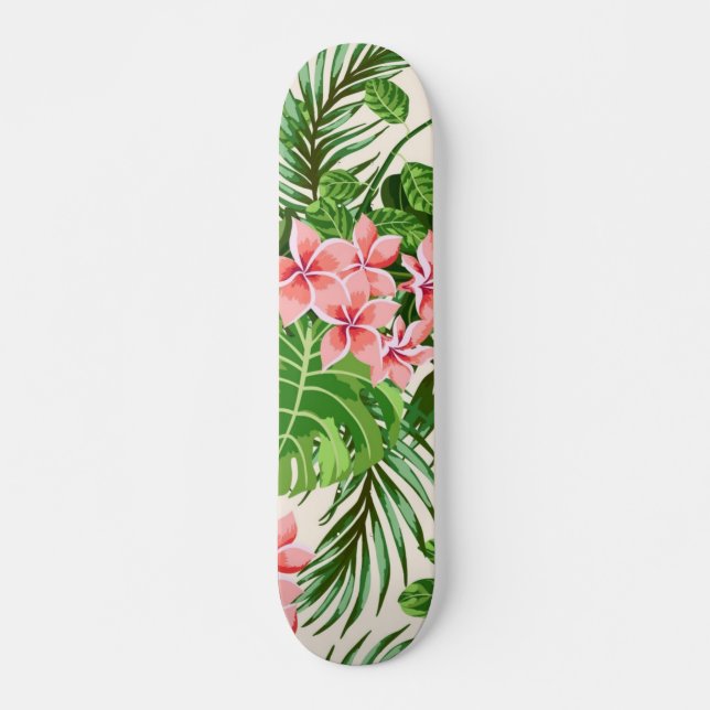 Blommönster Mini Skateboard Bräda 18,5 Cm (Framsida)